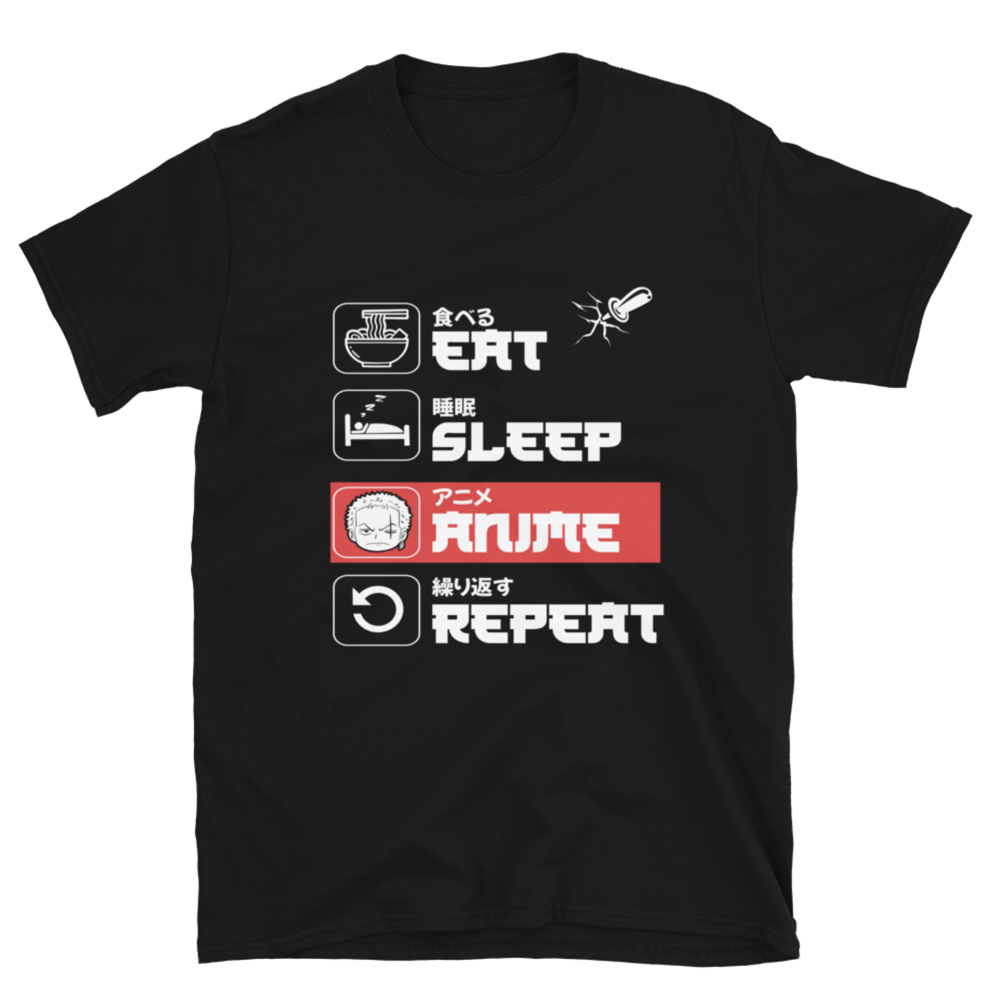 Otaku Origins Anime Repeat Tee featuring bold anime graphic, styled for fans of repeat shirts and the repeat clothing brand.