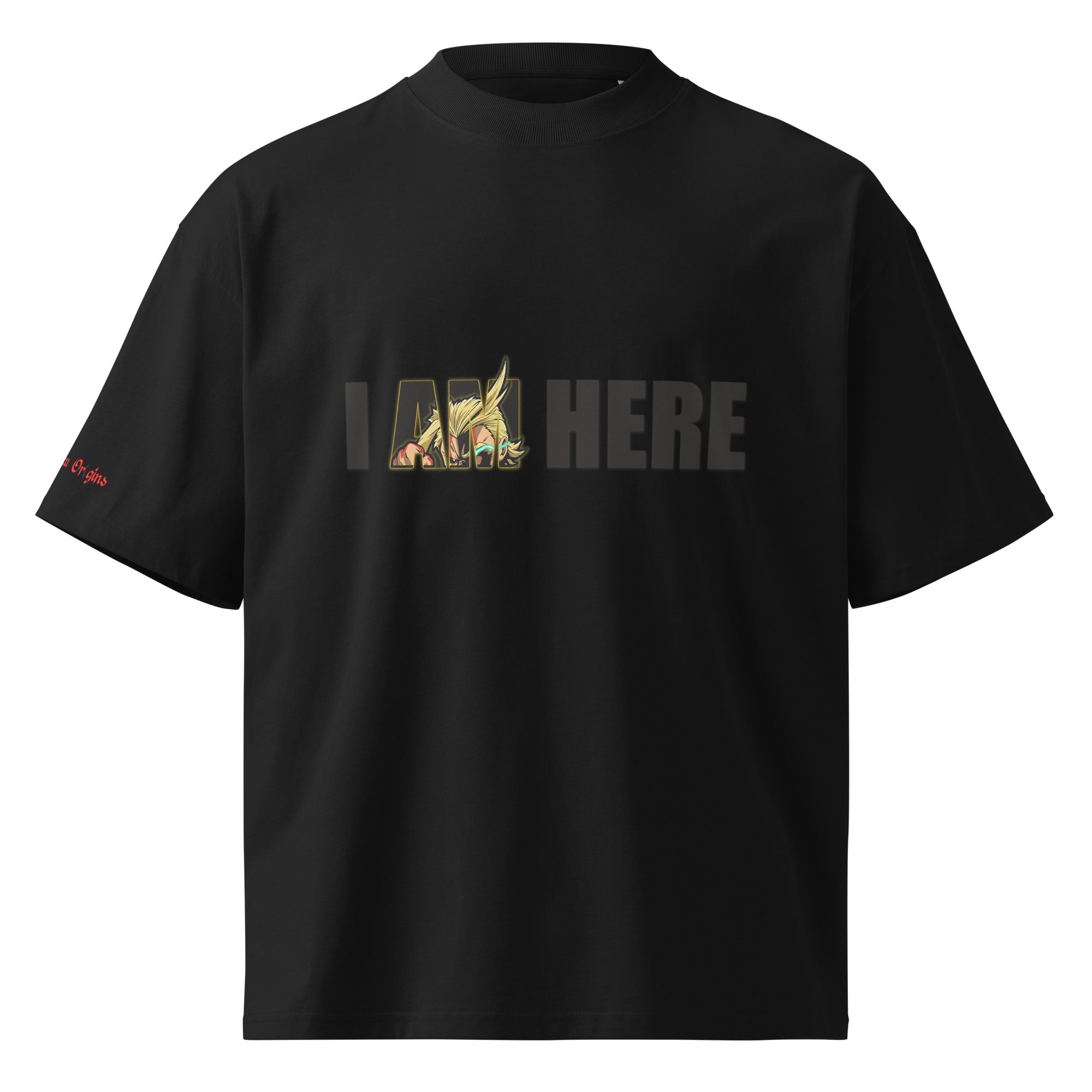 I Am Here graphic Zazzle t-shirt in black, folded neatly with bold minimalist print